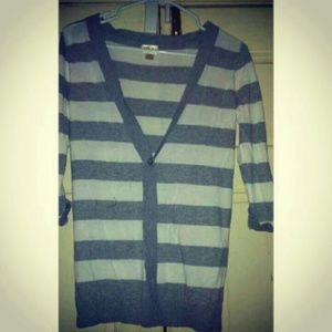 Gray and white sweater